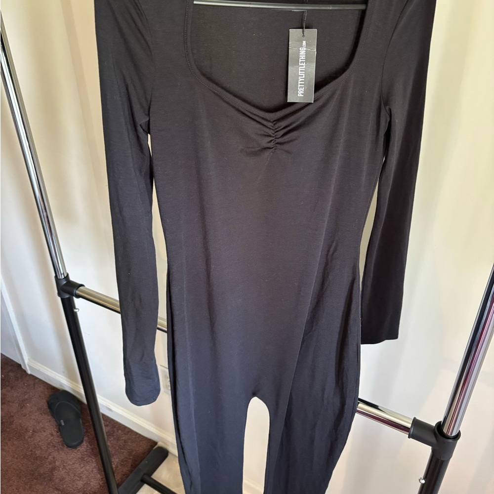 PrettyLittleThing Elegant Black Long Sleeve fitted jumpsuit